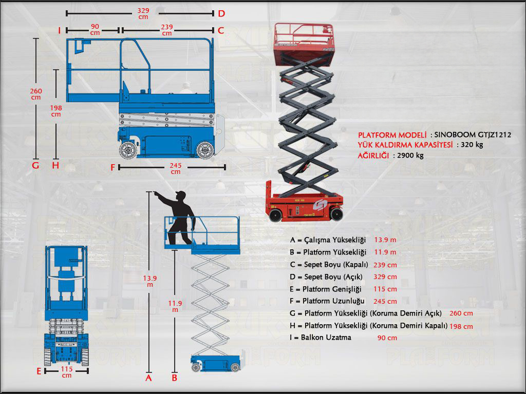 Akl Makasl Manlift Platform 14 Metrelik